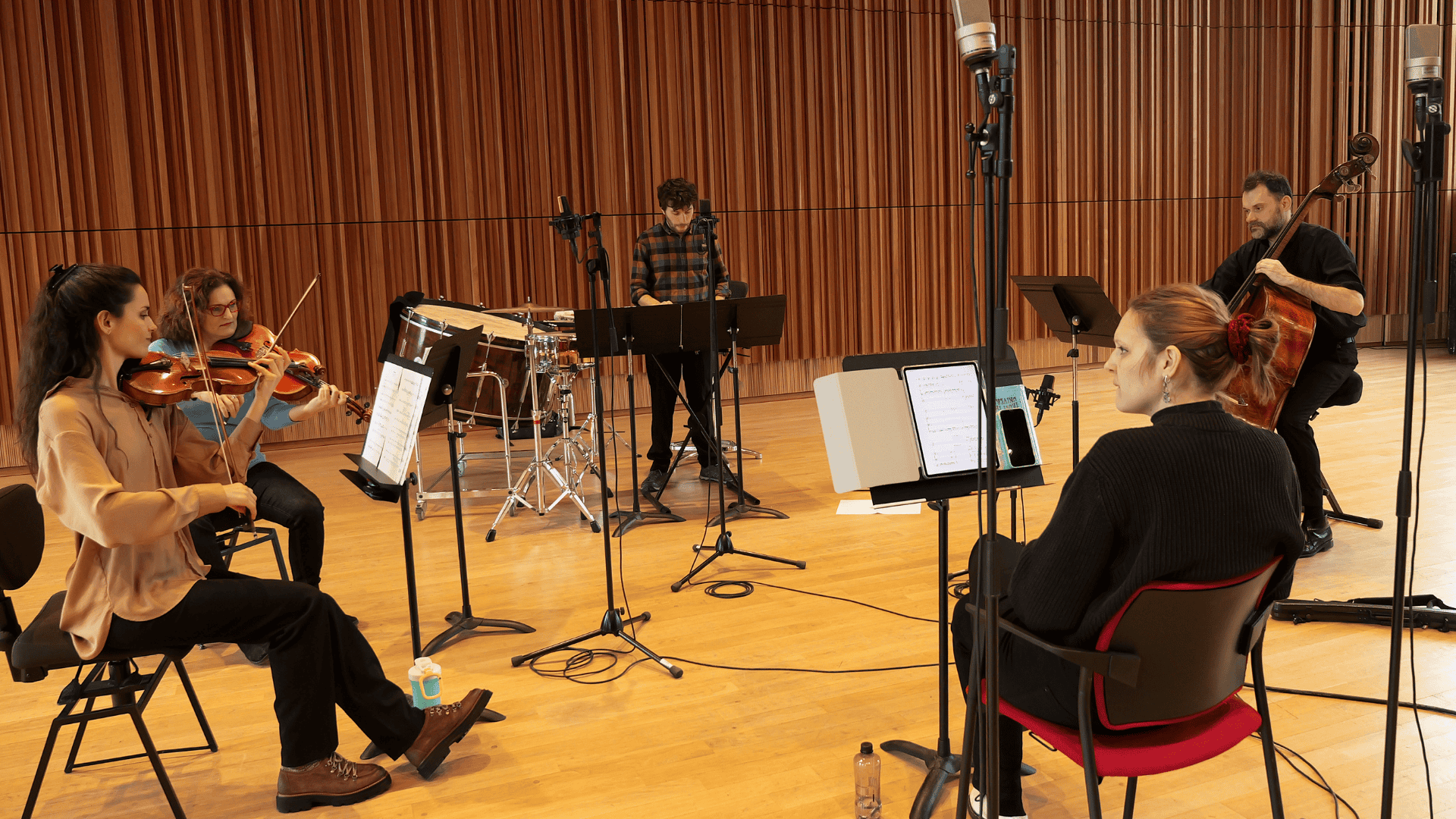 Rehearsal and recording session for the Toscanini quartets